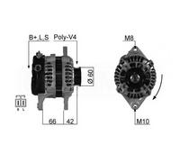 ERA Benelux Alternatore 210370A 80A 14V con puleggia Poly-V per Kia Shuma/Rio