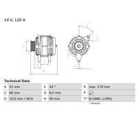 Alternatore per CITROËN FIAT PEUGEOT BOXER DUCATO J5 JUMPER