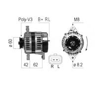ERA Alternatore Generatore 65A 14V per Chevrolet Matiz 0.8 1.0 LPG 1.2