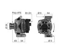 Alternatore per Fiat 500 1.3 D Multijet C 1.3 D Multijet 0 986 080 980 12 04 429