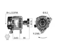 ERA Alternatore Generatore 90A 14V per Ford Fuoco Torneo 1.8 TDCI