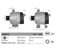 Alternatore PER Innocenti Elba 1.5 i.e 55 KW 75 CV