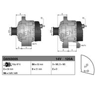 Alternatore per MERCEDES-BENZ CLASSE V SPRINTER 2-t SPRINTER 3