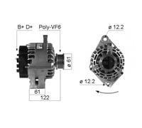 Alternatore per Opel Astra 1.9 Cdti 16V Fiat Croma 1.9 D Multijet Punto 301884RI