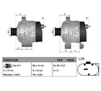 Alternatore, generatore DENSO DAN1328