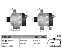 Alternatore, generatore DENSO DAN1305