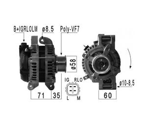 Alternatore per Toyota Avensis Corolla Lexus IS II