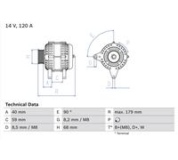 Alternatore per VW CALIFORNIA LT 28-35 LT 28-46 TRANSPORTER