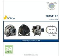 Alternatore Sando per CITROEN C2 bgk
