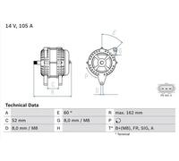 BOSCH 0 986 081 090 Alternatore