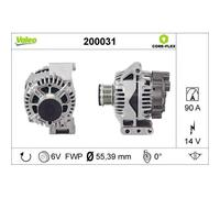 Valeo Alternatore 200031 Core-flex con puleggia per Fiat, Lancia, Opel, Subaru, Suzuki, Mitsubishi