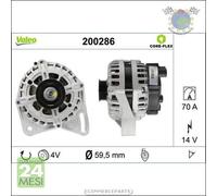 Alternatore Valeo per ALFA ROMEO MITO FIAT PUNTO PANDA LINEA DOBLO BRAVO 500L 5