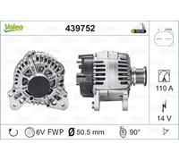 ALTERNATORE VALEO PER VW AUDI SEAT SKODA 439752