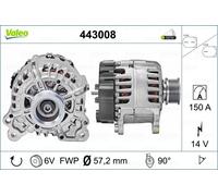 ALTERNATORE VALEO PER VW AUDI SEAT SKODA 443008