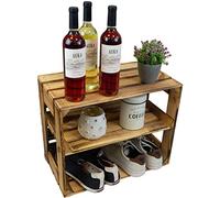 Altes Land - Cassetta con ripiano intermedio, centrale, circa 50 x 40 x 30 cm, cassetta per mele e vino, in legno, utilizzabile come libreria, scarpiera, fiammata aperta con inserto longitudinale
