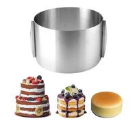 Altezza 20 cm, Anello per torta, Acciaio Inossidabile Anello per Torte, Anelli per Torta in acciaio inossidabile,Larghezza regolabile 16-30 cm, Telaio rotondo in acciaio inox,per cottura e decorazione