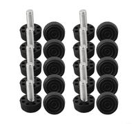 Altezza regolabile, confezione da 10 pezzi, con base in plastica a vite e filettatura metrica, adatta per vari mobili per evitare usura e danni (M8 x 24 x 25 mm)