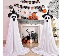 Altezza regolabile Incandescente Halloween Spectre Decorazione Con Luci A LED Per Portico Cortile Haunting Houses Indoor Outdoor ABS Panno di Gomma Halloween Decorazione