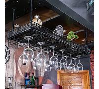 Altezza regolabile Portabottiglie di vino Montaggio a soffitto Porta Bicchiere da vino Mensola per Casa Bar Ristorante Decorativo Appeso Display Organizer Stand per Calici