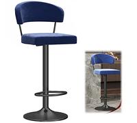 Altezza Regolabili, Sedia Pranzo banco della Alta Cucina con schienali, sedie sgabelli da Bar in Velluto Adatte per la controspionaggio (Blu 1ps 80 cm/31,5 Pollici)