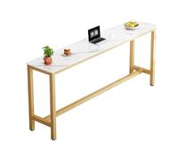 Altezza ridottaTavoloSemplice ArdesiaPubTablewithThickenedSteelLegs & NonSlipFeetWideTopforHomeKitchenBistroDiningRoom(120x40x105cm)