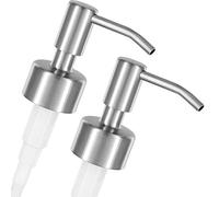 ALTGLAS 2 Pezzi di Dispenser di Sapone 'Budapest' - Pompa in Acciaio Inox per Dosatore Liquido Ricambio o per Upcycling da Bottiglie Usate (Argento Spazzolato)