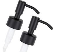 ALTGLAS 2 Pezzi di Dispenser di Sapone 'Budapest' - Pompa in Acciaio Inox per Dosatore Liquido Ricambio o per Upcycling da Bottiglie Usate (Nero)