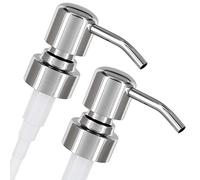 ALTGLAS 2 Pezzi di Dispenser di Sapone 'Zagreb' - Pompa in Acciaio Inox per Dosatore Liquido Ricambio o per Upcycling da Bottiglie Usate (Cromo d'Argento)
