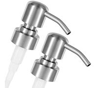 ALTGLAS 2 Pezzi di Dispenser di Sapone 'Zagreb' - Pompa in Acciaio Inox per Dosatore Liquido Ricambio o per Upcycling da Bottiglie Usate (Argento Spazzolato)