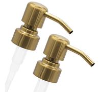 ALTGLAS 2 Pezzi di Dispenser di Sapone 'Zagreb' - Pompa in Acciaio Inox per Dosatore Liquido Ricambio o per Upcycling da Bottiglie Usate (Oro Spazzolato)