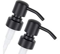 ALTGLAS 2 Pezzi di Dispenser di Sapone 'Zagreb' - Pompa in Acciaio Inox per Dosatore Liquido Ricambio o per Upcycling da Bottiglie Usate (Nero)