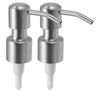 ALTGLAS 2 Pezzi di Pompa in Acciaio Inox per Dosatore Liquido con Filettatura 22-24 mm Ricambio (Argento Spazzolato)