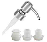 ALTGLAS Pompa del Dispenser di Sapone 'Zagreb' - Testa in Acciaio Inox con set di Adattamenti per Flaconi da 18-23 mm - Dosatore Liquido Upcycling da Bottiglie Usate (Cromo d'Argento)