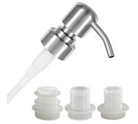 ALTGLAS Pompa del Dispenser di Sapone 'Zagreb' - Testa in Acciaio Inox con set di Adattamenti per Flaconi da 18-23 mm - Dosatore Liquido Upcycling da Bottiglie Usate (Argento Spazzolato)