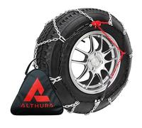 ALTHURA Catene da Neve 12mm Acciaio | Ingombro Ridotto per SUV, Veicoli Commerciali e Camper con Spazio Limitato | Facili da Montare | Omologate O-Norm 5117 e CUNASize 267