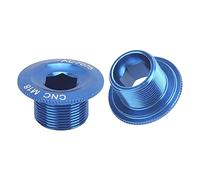 Althwuyu 2pcs Bike Gand Crank Bullts M18, tappi a vite in lega di alluminio neros, adatto per i sistemi a manovella cavi (Azzurro)