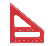 Althwuyu, Aluminum Alloy 3D Angle Measuring Ruler, 45 and 90 Degree Woodwork Square, Imperial Scale Layout Tool for Carpenters and Construction Tasks Red