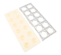 Althwuyu Set Pressa per Ravioli a 12 Fori, Stampo in Lega di Alluminio e Plastica con Mattarello in Legno, Utensile Manuale per Ravioli e Gnocchi per Uso Domestico e Ristorazione