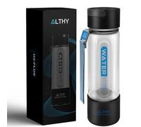 ALTHY Borraccia Acqua Idrogenata, Tecnologia SPE PEM Ionizzatore Generatore Di Acqua Idrogenata, Capacità Da 420 ml, Con Adattatore Per Inalatore, Batteria ad alta capacità, Elettrolizzato 40 volte