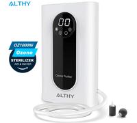 ALTHY Macchina generatore di ozono per acqua, aria e olio - Sterilizzatore disinfettante ozonizzatore timer 1000 mg/h + purificatore di ioni negativi