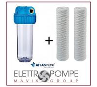 ALTLAS FILTRI - FILTRO TRATTAMENTO ACQUA CON 2 CARTUCCE FILO AVVOLTO3/4"