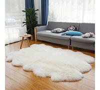 Altlue Tappeto Pecora Vera Pelle di Pecora Tappeto di Pelliccia Tappeto Peloso Grande Tappeti Lana Grandi per Soggiorno - Bianca (Size : 6p(150 * 200cm))
