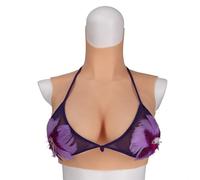 Alto collo tette finte realistico seno finto Silicone forme di seno adatto per halloween natale fase festa matrimonio ecc (Color : Brown Skin, Size : D~1280G)