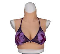 Alto collo tette finte realistico seno finto Silicone forme di seno adatto per halloween natale fase festa matrimonio ecc (Color : Brown Skin, Size : A~1010G)