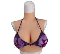 Alto collo tette finte realistico seno finto Silicone forme di seno adatto per halloween natale fase festa matrimonio ecc (Color : Brown Skin, Size : G~1670g)