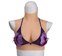 Alto collo tette finte realistico seno finto Silicone forme di seno adatto per halloween natale fase festa matrimonio ecc (Color : Yellow Skin, Size : B~1110g)