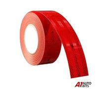 Alto Intensità Riflettente Rosso Hi Viz Autoadesivo Pericolo Striscia 45M L -
