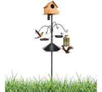 Alto Per Mangiatoia - Supporto Vassoio in Metallo Resistente - Mangiatoia Per Da Esterno 234 Cm Con Baffle Anti Scoiattolo - Per Esterno Giardino Cortile Patio Attirare la Fauna Selvatica