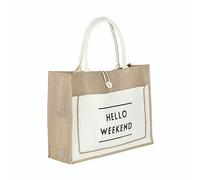 Alto Qualità Donna Lino Lusso Borsa Grande Fine Settimana Spesa Viaggio a Spalla