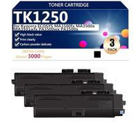Alto Rendimento TK1250 Cartuccia Toner di Ricambio per Kyocera ECOSYS MA3500fx MA3500x MA3501wfx PA3500wx PA3500x Stampanti, Trasparenti e Resistenti, con Chip,Black-3 pack